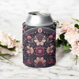 Porta-lata Dark Romance Burgundy Art Deco Floral Summer