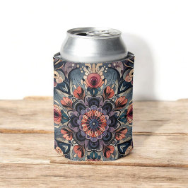 Porta-lata Dark Romance Burgundy Art Deco Floral Summer