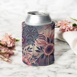 Porta-lata Dark Romance Burgundy Art Deco Floral Summer