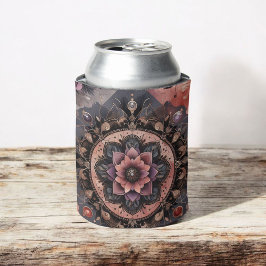 Porta-lata Dark Romance Burgundy Art Deco Floral Summer