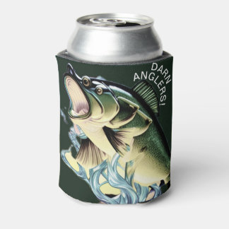 Porta-lata "Darn Anglers!" Lata de Isca Engraçada e Assustada