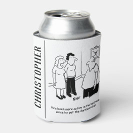 Porta-lata Dartboard no quarto. Cartoon Engraçado