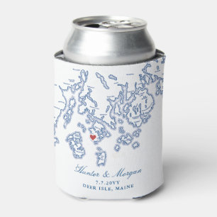 Porta-lata Deer Isle Maine Aragosta Wedding Favor Coozie
