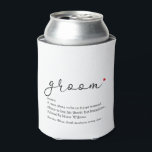 Porta-lata Definição de noivo, Festa de solteiro, Casamento<br><div class="desc">Personalize com a definição do noivo para criar um presente exclusivo para festas e casamentos de solteiros. Uma maneira perfeita de mostrar a ele o quão incrível ele é em seu grande dia e uma manutenção perfeita para o resto de sua vida. Projetado por Thisnotme©</div>