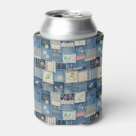 Porta-lata Denim Patchwork