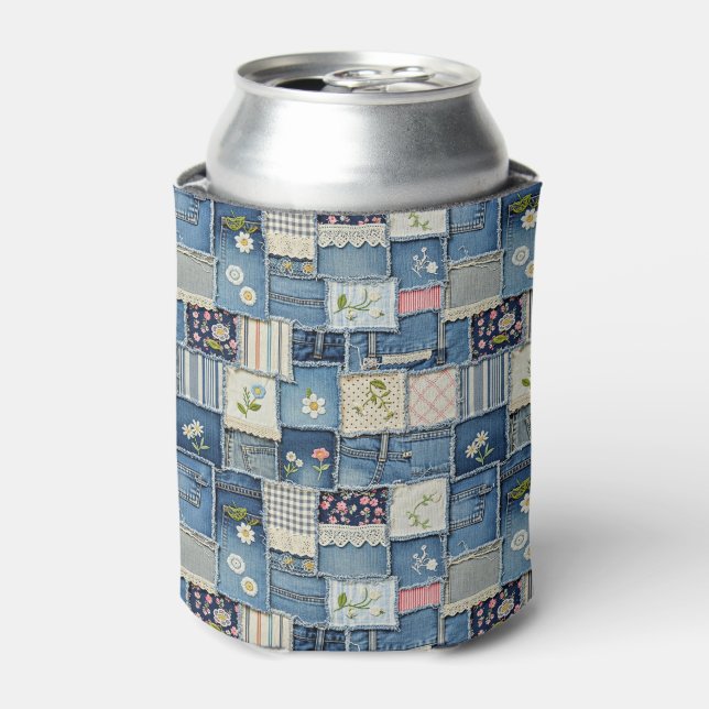 Porta-lata Denim Patchwork (Can Front)