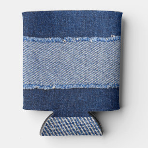 Porta-lata Densidade torn: tecido jeans azul.