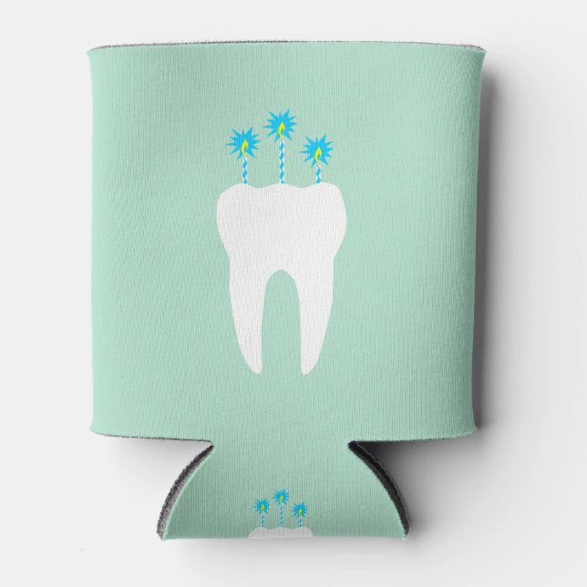 Porta-lata Dente de Celebração com Velas (Frente)