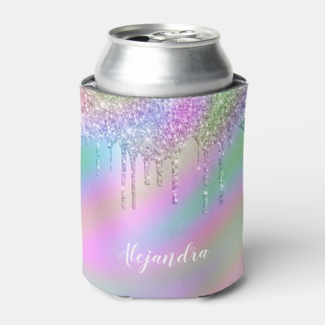 Porta-lata Derrames holográficos coloridos de na moda elegant (Can Front)