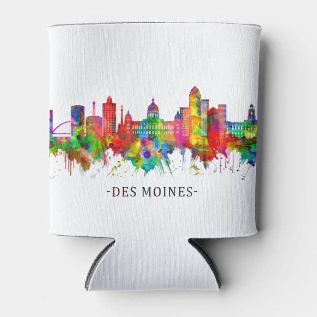 Porta-lata Des Moines Iowa Skyline (Frente)