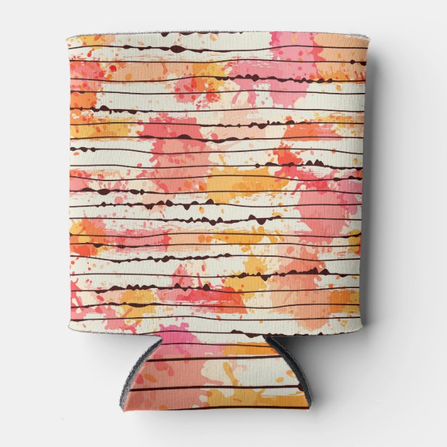 Porta-lata desenho abstrato à mão livre, design de padrão sem (Frente)