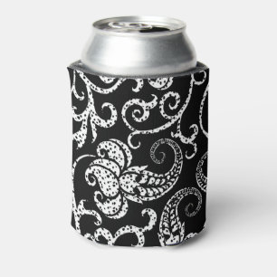Porta-lata Desenho de flores dálmata preto fofo