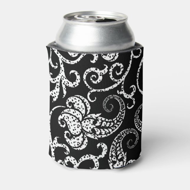 Porta-lata Desenho de flores dálmata preto fofo (Can Back)