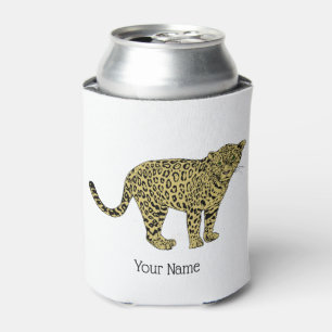 Porta-lata Desenho de Gato Malhado Leopardo Chita Antigo