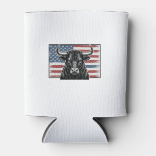 Porta-lata Desenho de gravação vintage da bandeira do touro p