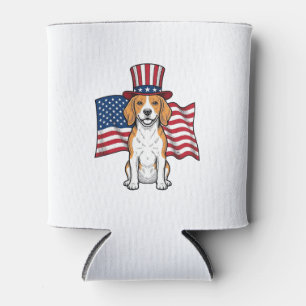 Porta-lata Desenho de Gravura Vintage de Cachorro Beagle Patr