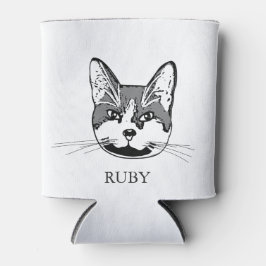 Porta-lata Desenho de Mão Personalizada de Gato Tuxedo