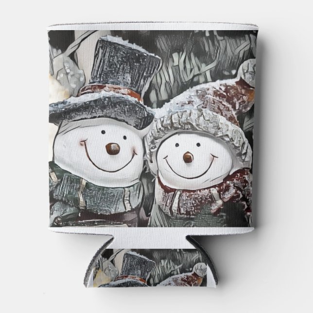 Porta-lata Desenho de Snowman e Snow (Frente)