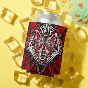 Porta-lata Desenho de Totem Tribal Haida de Lobo