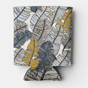 Porta-lata Desenho manual: Folhas tropicais