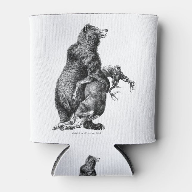 Porta-lata Desenho Simples Da Caça Aos Ursos Grizzly (Frente)