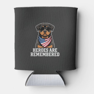Porta-lata Desenho Vetorial de Cão Herói Rottweiler Patriótic