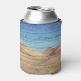 Porta-lata Desert Sand Dunes Beautiful Blue Sky On Wood Grain