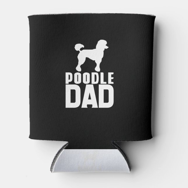 Porta-lata Design Branco do Pai de Poodle Silhouette (Frente)