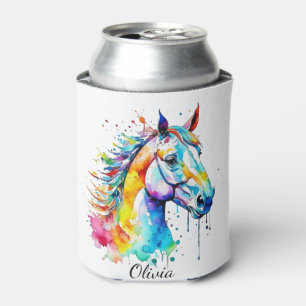 Porta-lata Design de cabeça de cavalo de coloração aquosa col