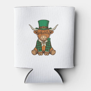 Porta-lata Design de Camisa Vintage Trevo Irlandês Vaca Highl