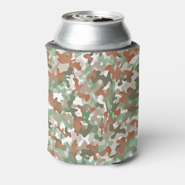 Porta-lata design de camuflagem verde em tons terrosos (Can Back)