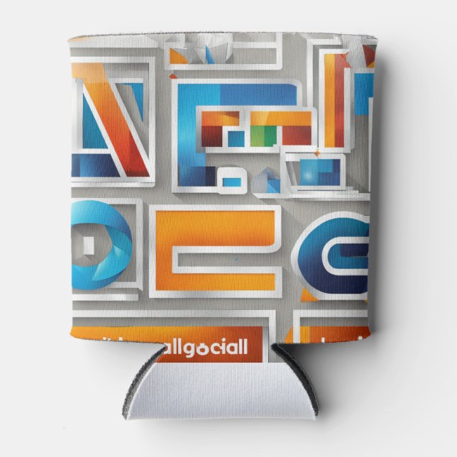 Porta-lata Design de chapéus urbanos vibrantes (Frente)