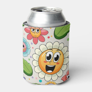 Porta-lata Design de fundo sem costura com flores coloridas