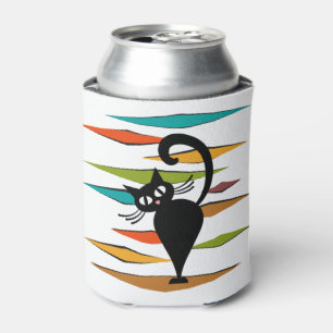 Porta-lata design de gato preto meio século
