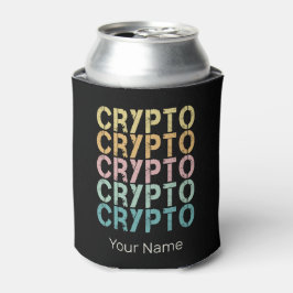 Porta-lata Design De Letra Retro De Criptomoeda