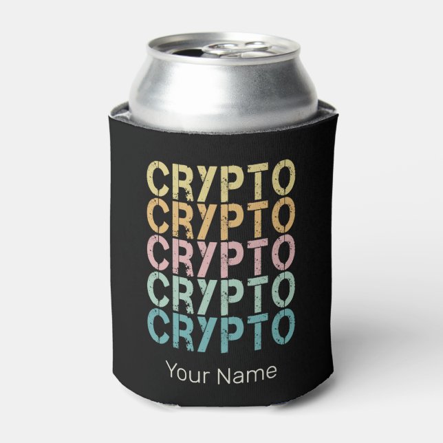 Porta-lata Design De Letra Retro De Criptomoeda (Can Front)