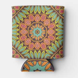 Porta-lata Design de ornamento floral abstrato brilhante.