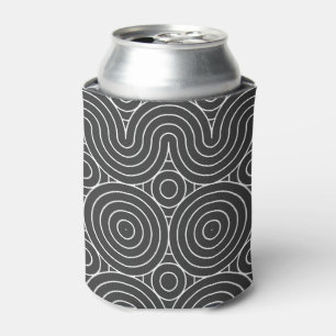 Porta-lata Design de Padrão Abstrato Preto e Branco Moderno