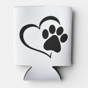 Porta-lata Design de PawPrint e Heart