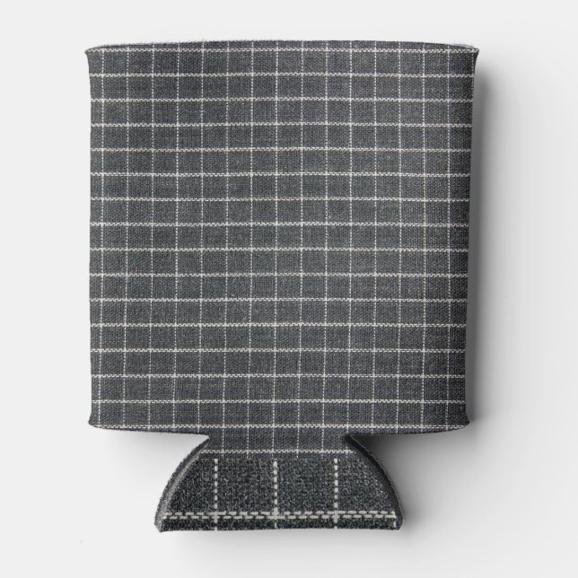 Porta-lata Design de Textura Tartan Clássica (Frente)