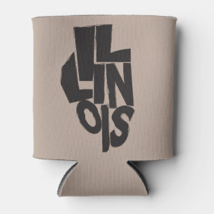Porta-lata Design de tipografia de Illinois no contorno do ma