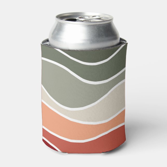Porta-lata Design do estilo retrô verde e vermelho (Can Front)