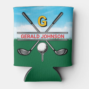 Porta-lata Design Elegante de Monograma de Golfe para Garrafa