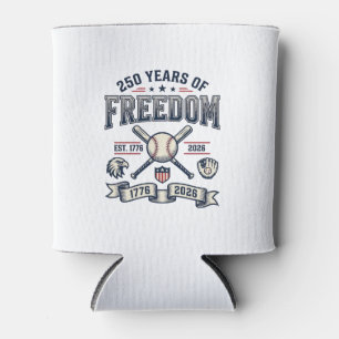 Porta-lata Design Patriótico de Beisebol 250 Anos de Liberdad