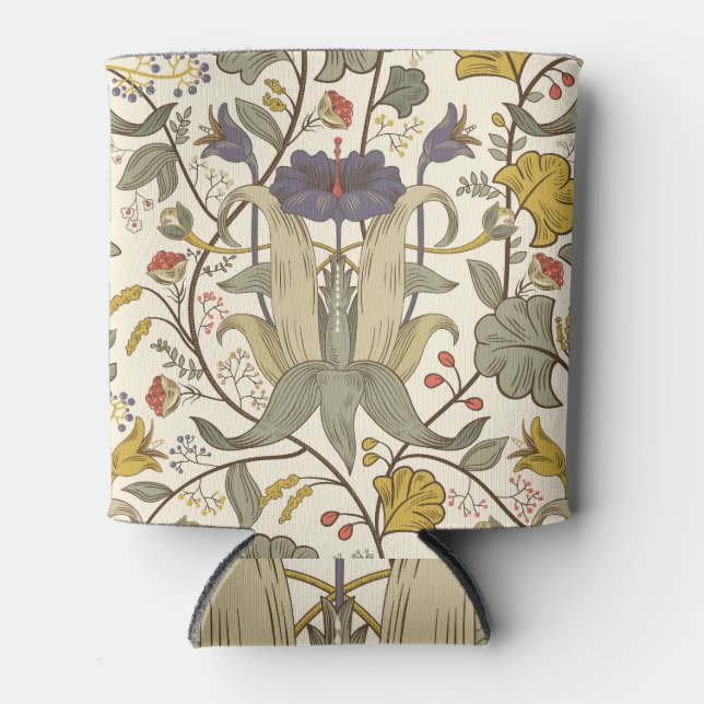 Porta-lata Design retrofloral vertical sem costura. (Frente)