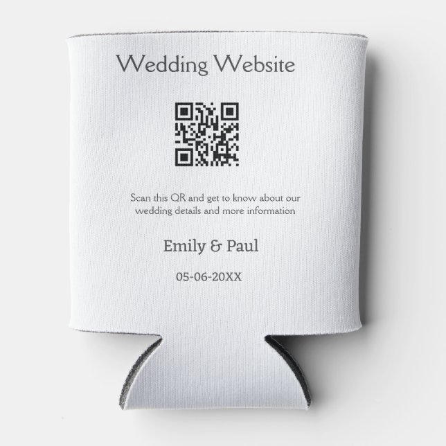 Porta-lata Detalhes da pesquisa do site de casamento QR adici (Frente)