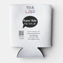 Porta-lata detalhes do código QR de verificação de desconto c