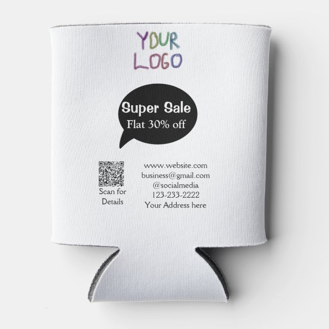 Porta-lata detalhes do código QR de verificação de desconto c (Frente)