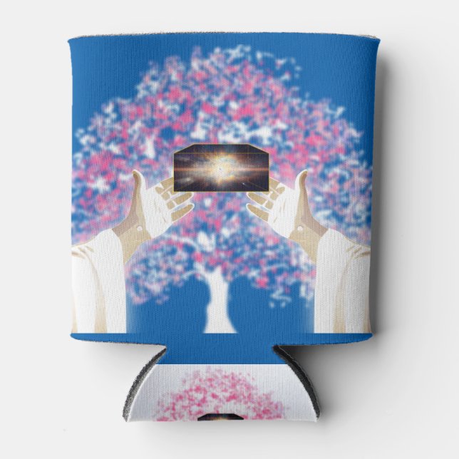 Porta-lata Deus disse, que haja luz (Frente)