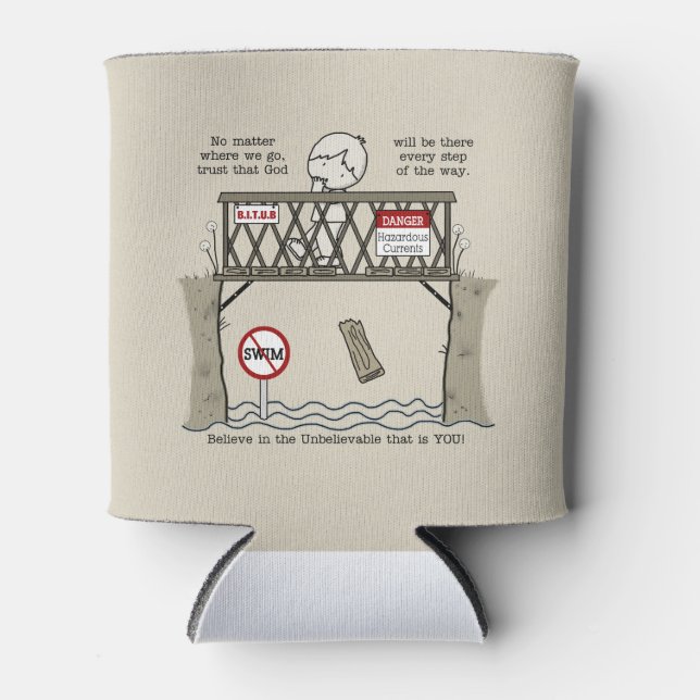 Porta-lata Deus Estará Lá (Frente)